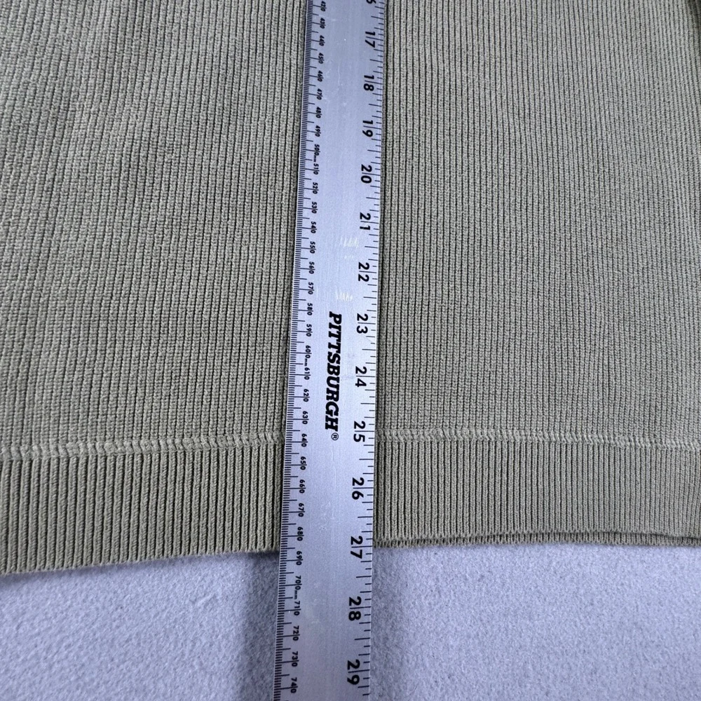 VTG 90s Eddie Bauer Mens M Ribbed  Crewneck Cotton Sweater Olive Green Hong Kong